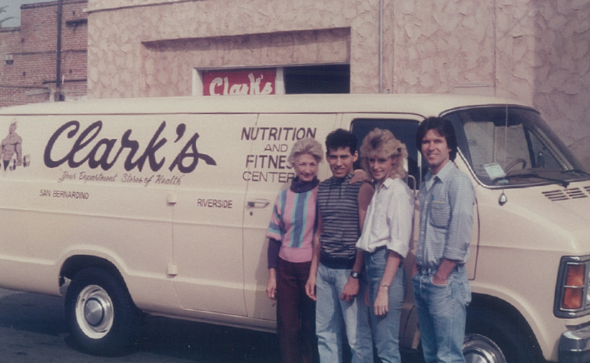 Staff in front of Clark's van - Vanetta, Mitchel, Liz, and Bruce